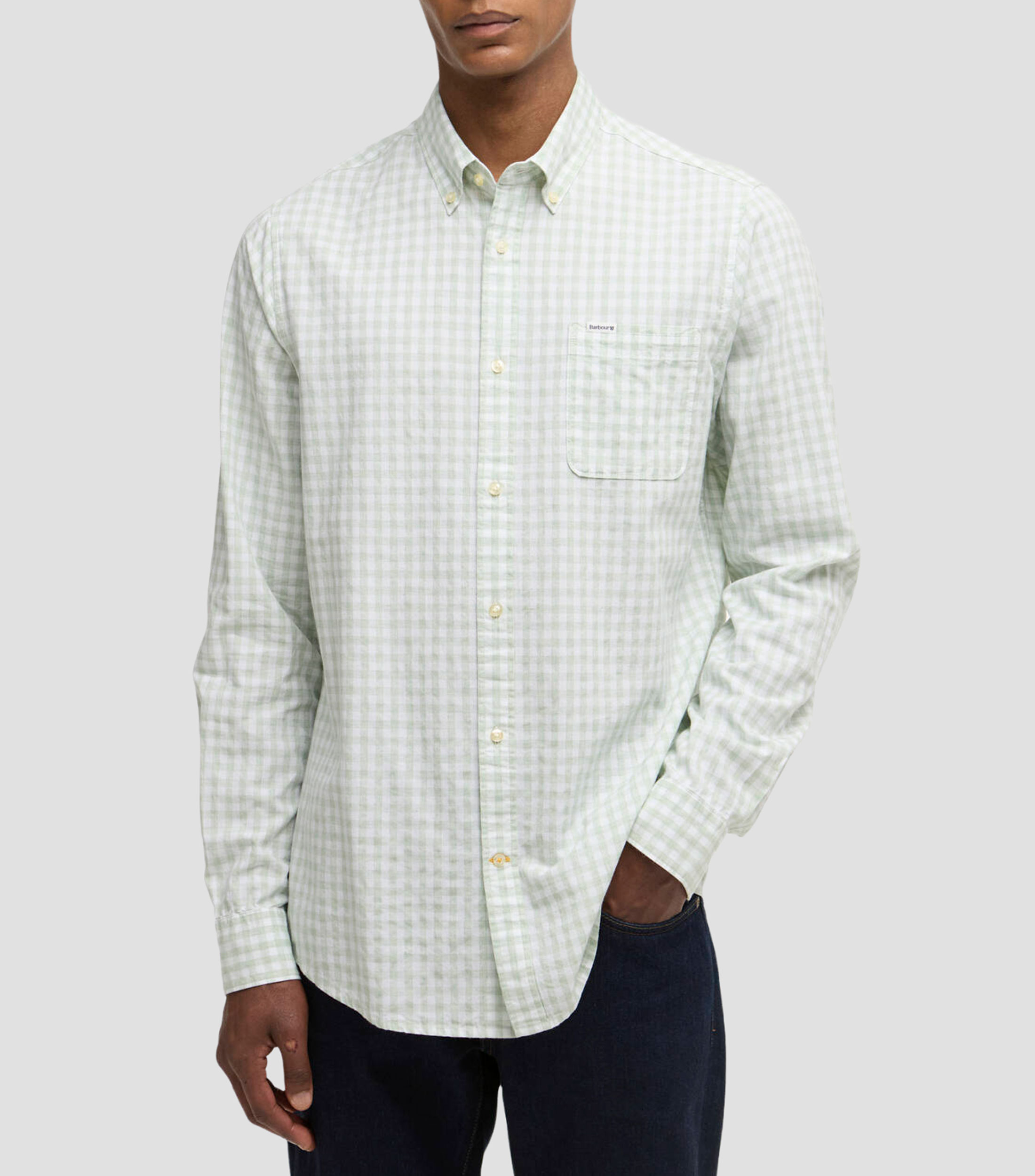 Camisa cuadros manga larga Hombre